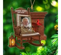 Décoration de Noël 2025 en forme de chaises à bascule commémoratives personnalisées, cadeau pour la perte d'un être cher, décoration de Noël 2025, décoration de Noël personnalisée au choix de l'année