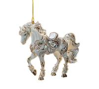 Décoration de Noël 2025 en forme de cheval en acrylique, boule sur le thème équestre, cadeau festif pour les amateurs de chevaux, pour sapin de Noël, maison, décoration de rétroviseur de voiture (B)