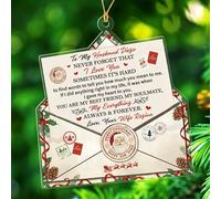 Décoration de Noël 2025 en forme de « To My Husband Never Forget That I Love You » - Nom personnalisé - Souvenir de Noël - Cadeau pour mon mari bien-aimé pour un anniversaire de mariage - Lettres