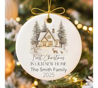 Décoration de Noël 2025 personnalisée, famille de 3 personnes avec noms, notre première pour nouvelle maman, papa et bébé, souvenir de nouveau-né