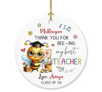 Décoration de Noël 2025 « Thank You for Bee-ing My Best Teacher » - Cadeau de Noël pour Thanksgiving, cadeau personnalisé pour enseignant, meilleur tuteur de professeur