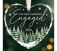 Décoration de Noël 2026, cœur en verre de cristal, cadeau pour couples
