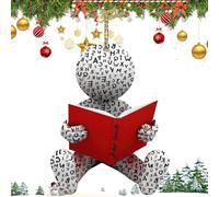 Décoration de Noël 2D en acrylique pour les amateurs de livres | Pendentif de Noël en acrylique pour vacances, enfants, bureau, maison, école, salon, coin, placard, style A