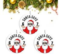 Décoration de Noël 67 en acrylique, Père Noël dit six sept décorations de Noël 2025, décorations de Noël 2D en acrylique Six Seven, décorations amusantes pour sapin de Noël, cadeaux amusants, bas de
