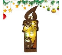 Décoration de Noël à DEL en forme de renne - Lumières de cerf | Figurine de cerf de Noël éclairée par LED - Décoration de vacances en bois pour décoration de table