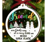 Décoration de Noël « A Friend is God's Way » - Décorations de Noël pour femmes et amies - Ornement d'amitié à 2 couches - Amitié 2025