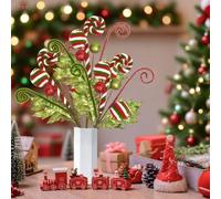 Décoration de Noël à suspendre - 34 cm - Vert citron et rouge - Sucette en sucre d'orge avec paillettes - Pour la maison, les loisirs créatifs et les vacances (vert, 34 cm)