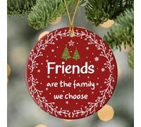 Décoration de Noël à suspendre avec amitiés - Cadeau pour meilleure amie - Arbre de Noël - Les amis sont la famille que vous choisissez - Décorations rondes en acrylique