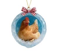 Décoration de Noël à suspendre avec motifs d'animaux givrés en acrylique, convient pour la décoration hivernale des contes de fées, arbres de Noël, pot de fleurs avec crochets (A, taille unique)