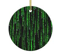 Décoration de Noël à suspendre en céramique avec chiffres verts