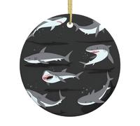 Décoration de Noël à suspendre en céramique avec motif requin pour adultes