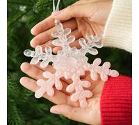 Décoration de Noël à suspendre en plastique transparent avec motifs de Noël européens classiques, y compris carrosse flocons de neige et couronnes pour décoration saisonnière (JOY)