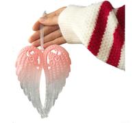 Décoration de Noël à suspendre en plastique transparent avec motifs de Noël européens classiques, y compris carrosse flocons de neige et couronnes pour décoration saisonnière (aile)
