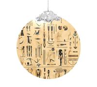 Décoration de Noël à suspendre en verre avec hiéroglyphes égyptiens antiques pour une installation de Noël éblouissante