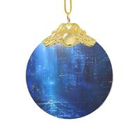 Décoration de Noël à suspendre, pendentif rond en verre pour sapin de Noël, décoration de maison festive