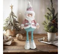 Décoration de Noël à suspendre - Poupée extensible - Père Noël, bonhomme de neige et renne - Bleu (A, 50 x 18 cm)