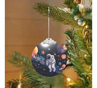 Décoration de Noël à suspendre pour sapin de Noël - Astronaute - Vol spatial - Ornements en verre - Décoration de vacances