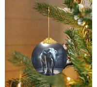 Décoration de Noël à suspendre pour sapin de Noël - Éléphant hors de la cage - Ornements en verre - Décoration de vacances