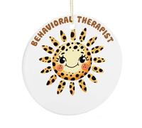 Décoration de Noël à suspendre pour sapin de Noël - Souvenir commémoratif amusant - 7,5 cm - Ornements en céramique - Cadeaux de Noël pour technicien du comportement enregistré