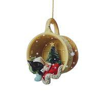 Décoration de Noël à suspendre pour sapin d'intérieur festif et vue arrière