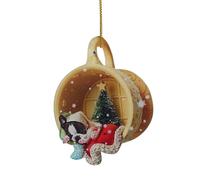 Décoration de Noël à suspendre pour sapin d'intérieur festif et vue arrière