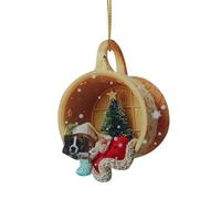Décoration de Noël à suspendre pour sapin d'intérieur festif et vue arrière