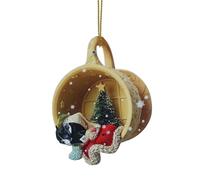 Décoration de Noël à suspendre pour sapin d'intérieur festif et vue arrière