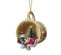 Décoration de Noël à suspendre pour sapin d'intérieur festif et vue arrière