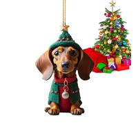 Décoration de Noël - Acrylique 8 cm, Décoration de sapin de Noël en forme de chien | Personnalité intéressante, anniversaire, fête à thème, décorations de Noël pour chien, décoration d'arbre