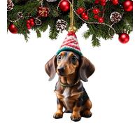 Décoration de Noël - Acrylique 8 cm, Décoration de sapin de Noël en forme de chien | Personnalité intéressante, anniversaire, fête à thème, décorations de Noël pour chien, décoration d'arbre