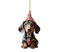 Décoration de Noël - Acrylique 8 cm, Décoration de sapin de Noël en forme de chien | Personnalité intéressante, anniversaire, fête à thème, décorations de Noël pour chien, décoration d'arbre