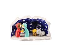 Alessi AGJ01 W Happy Eternity Crèche Design en Porcelain Decorè à La Main avec Figurines de la Sainte Famille, 5 Pièces