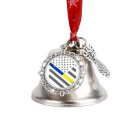 Décoration de Noël Amusante avec Drapeau américain à Lignes Bleues et Jaunes, Cloches à Suspendre au Sapin.