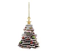 Décoration de Noël amusante en acrylique bibliothèque pendentif livres empilés ornement amoureux des livres décorations de Noël pour décoration de Noël et cadeau