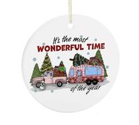 Décoration de Noël amusante en céramique à suspendre avec inscription « It's The Most Wonderful Time of the Year » - Cadeau de Noël pour les amateurs de randonnée - 7,5 cm