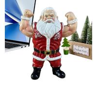 Décoration de Noël Amusante - Statue de Père Noël musclée, Figurine de Culturisme en résine, décoration de Noël Humoristique, Ornement sur Le thème « Fort dans la Salle de Sport », Table de fête
