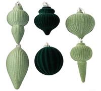 Décoration de Noël avec boule floquée de style européen et texture velours à suspendre pour arbres et autres arrangements de vacances (B)