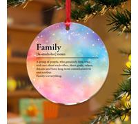 Décoration de Noël avec citations et dictons amusants - Disques décoratifs en acrylique transparent - Description des mots : boule de Noël pour décoration d'arbre de Noël, étiquettes cadeaux, plaques