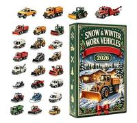 Décoration de Noël avec compte à rebours en 2D - Motif véhicules - 24 jours | Calendrier de compte à rebours pour propriétaires de véhicules d'hiver, collectionneurs, adultes, arbres, manteau mural