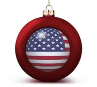 Décoration de Noël avec drapeau national rouge des États-Unis d'Amérique, boules de Noël à suspendre pour sapin de Noël, Nouvel An