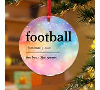 Décoration de Noël avec mots avec définition de nom de football - Disques en acrylique transparent - Pendentif avec phrase linguistique pour décoration d'arbre de Noël, étiquette cadeau, plaques