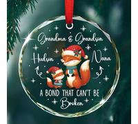 Décoration de Noël avec noms personnalisés pour grand-mère et petit-fils, motif renard, grand-mère et petit-fils, un lien qui ne peut pas être brisé, ornement à suspendre pour sapin de Noël 2025