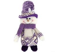 Décoration de Noël avec Père Noël debout avec paillettes violettes pour créer une atmosphère festive (bonhomme de neige)