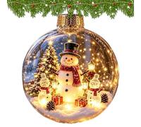 Décoration de Noël avec scène éclairée Ornement LED d'hiver avec | Scène de Noël transparente pour fêtes, réunions de famille, fenêtre, arbre, entrée