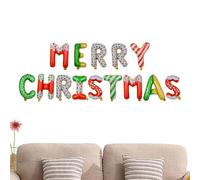 Décoration de Noël - Ballons en aluminium Merry Christmas | Bannière murale « Merry Christmas » | Ballons en aluminium pour Noël | Bannières de ballons festifs pour toile de fond photo de famille