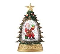 Décoration de Noël boule à neige lumineuse fabriquée à partir de résine, offrant une charmante caractéristique lumineuse pour la décoration festive de la maison ou du sapin (petite verte)