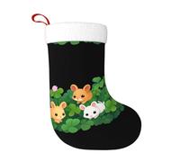 Décoration de Noël Chaussettes YYHWHJDE Petits Animaux en Trèfle Impression Décoration de la Maison Doux et Confortable pour Bureau Arbre de Noël Cheminée