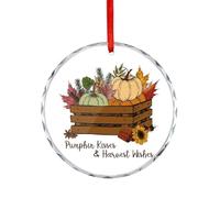 Décoration de Noël, citrouille bisous et souhaits de récolte, souvenir de sapin de Noël, décorations à suspendre pour sapin de Noël, souvenir commémoratif amusant de la saison d'automne, 7,5 cm