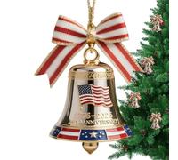 Décoration de Noël Cloche,Ornements Patriotiques en Métal | Clochette Souvenir 250e Anniversaire 1776-2026 pour Arbre de Noël Porte Couronne Fête Patriotique Décoration