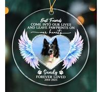 Décoration de Noël commémorative personnalisée pour chien « Best Friends Come Into Our Lives & Leave Pawprints On Our Hearts » Cadeau pour propriétaire de chien, image personnalisée pour animal de